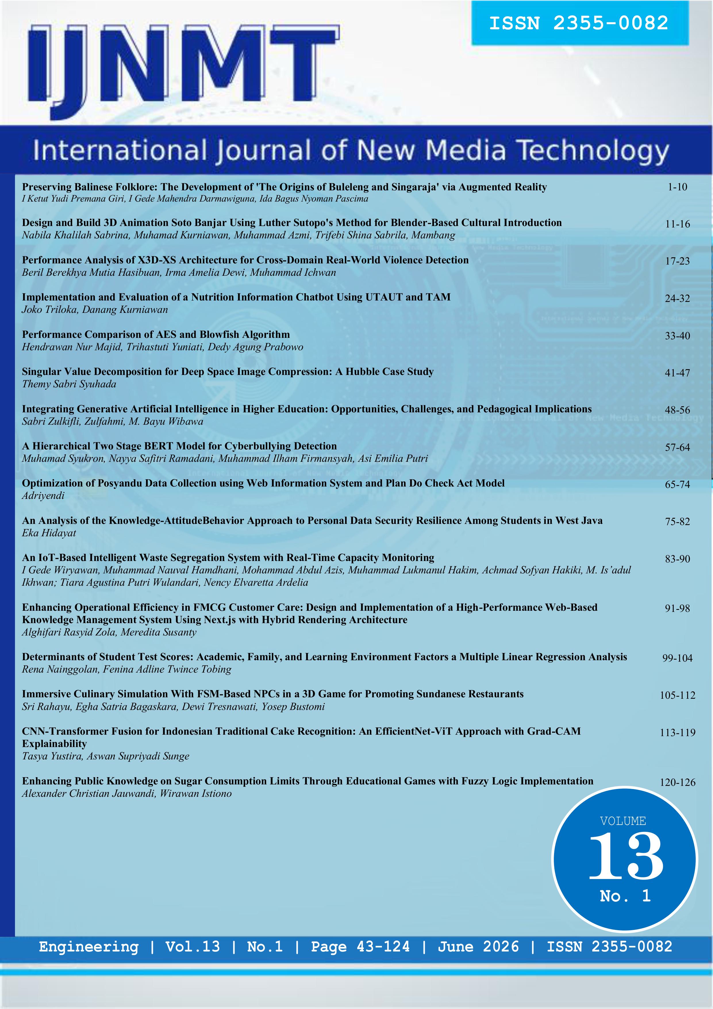 					View Vol. 13 No. 1 (2026): Vol 13 No 1 (2026): IJNMT (International Journal of New Media Technology)
				